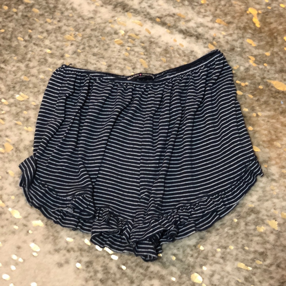 Brandy Melville Black and White Striped Shorts